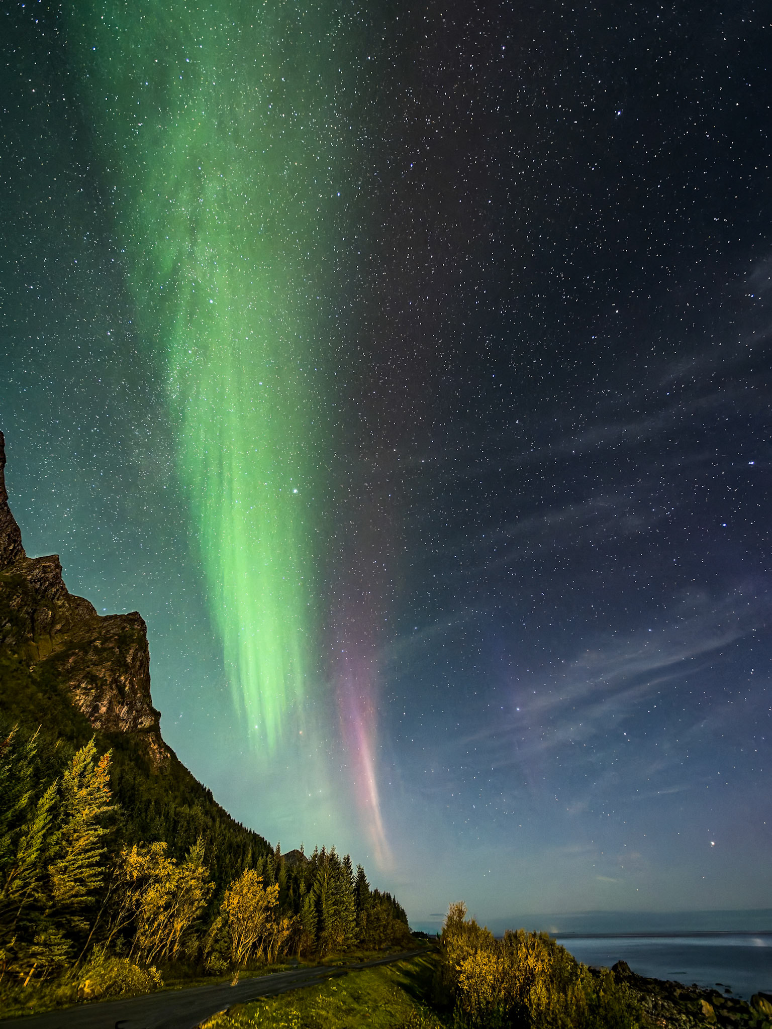 Nordlicht am Ureddeplassen Rastplatz