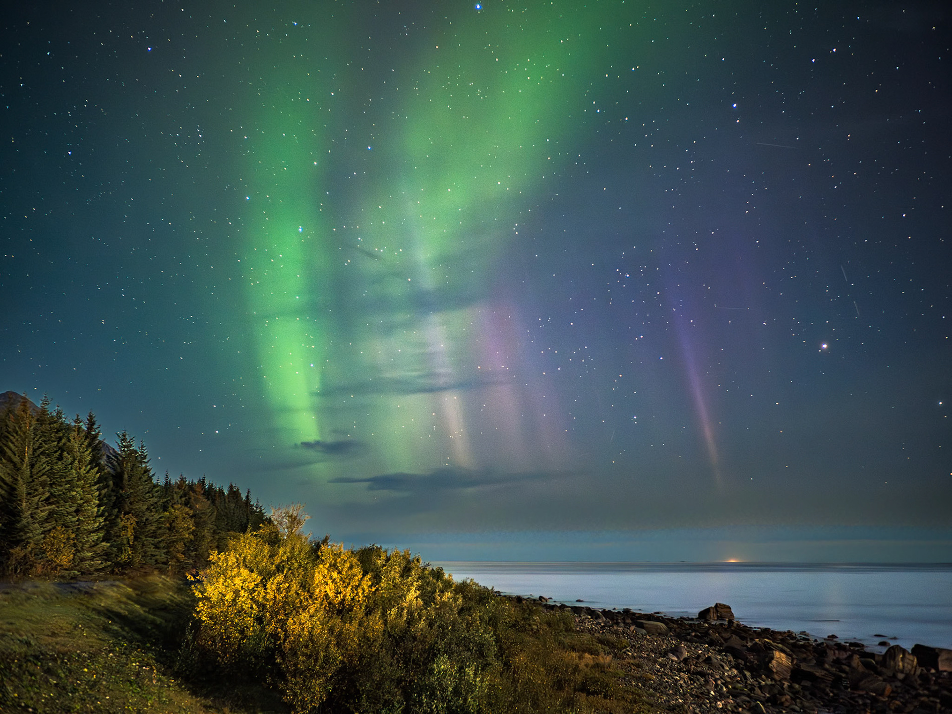 Nordlicht am Ureddeplassen Rastplatz