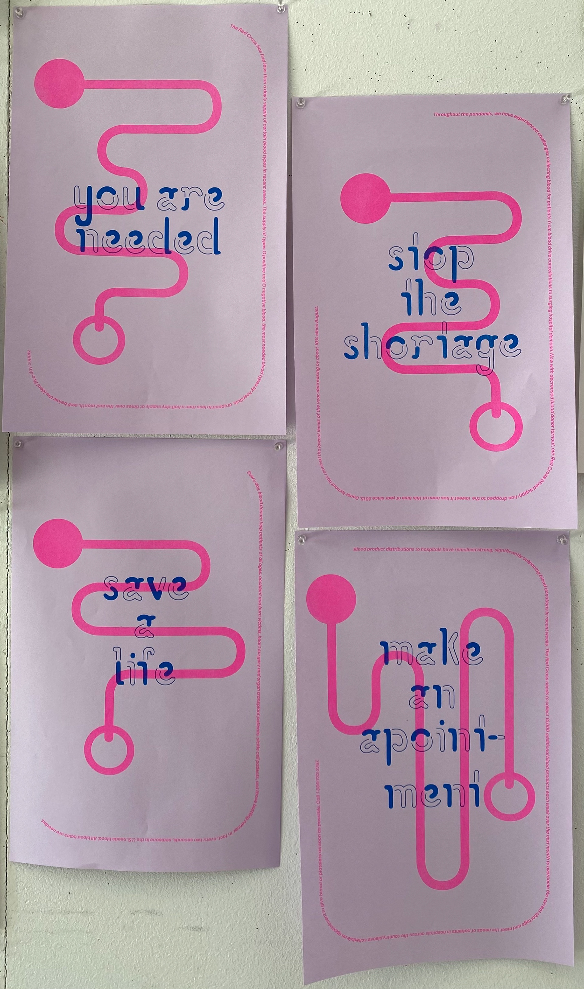 A series of informative posters printed on a Risograph.