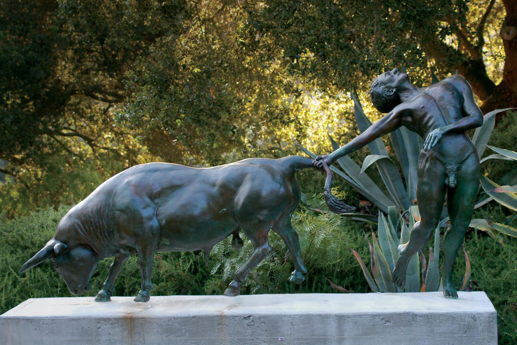 "The Bull Thrower" lifesized bronze sculpture