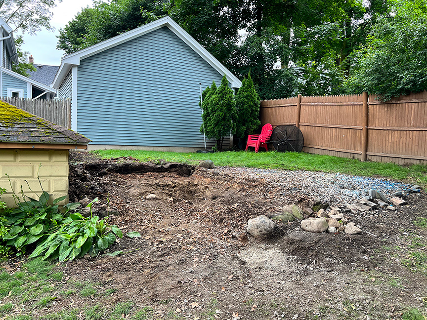 Existing conditions (after old shed removed)