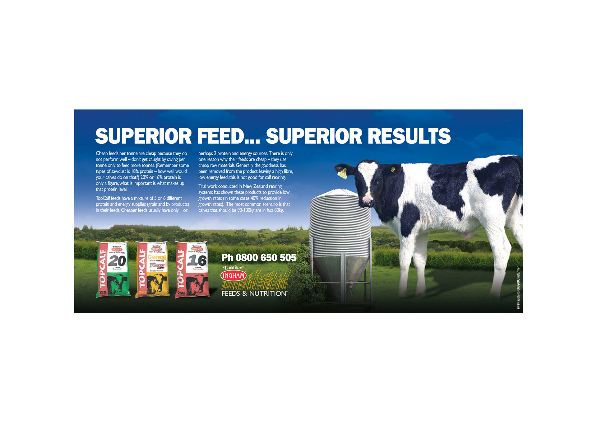 Ingham Superior Feed Advert Design