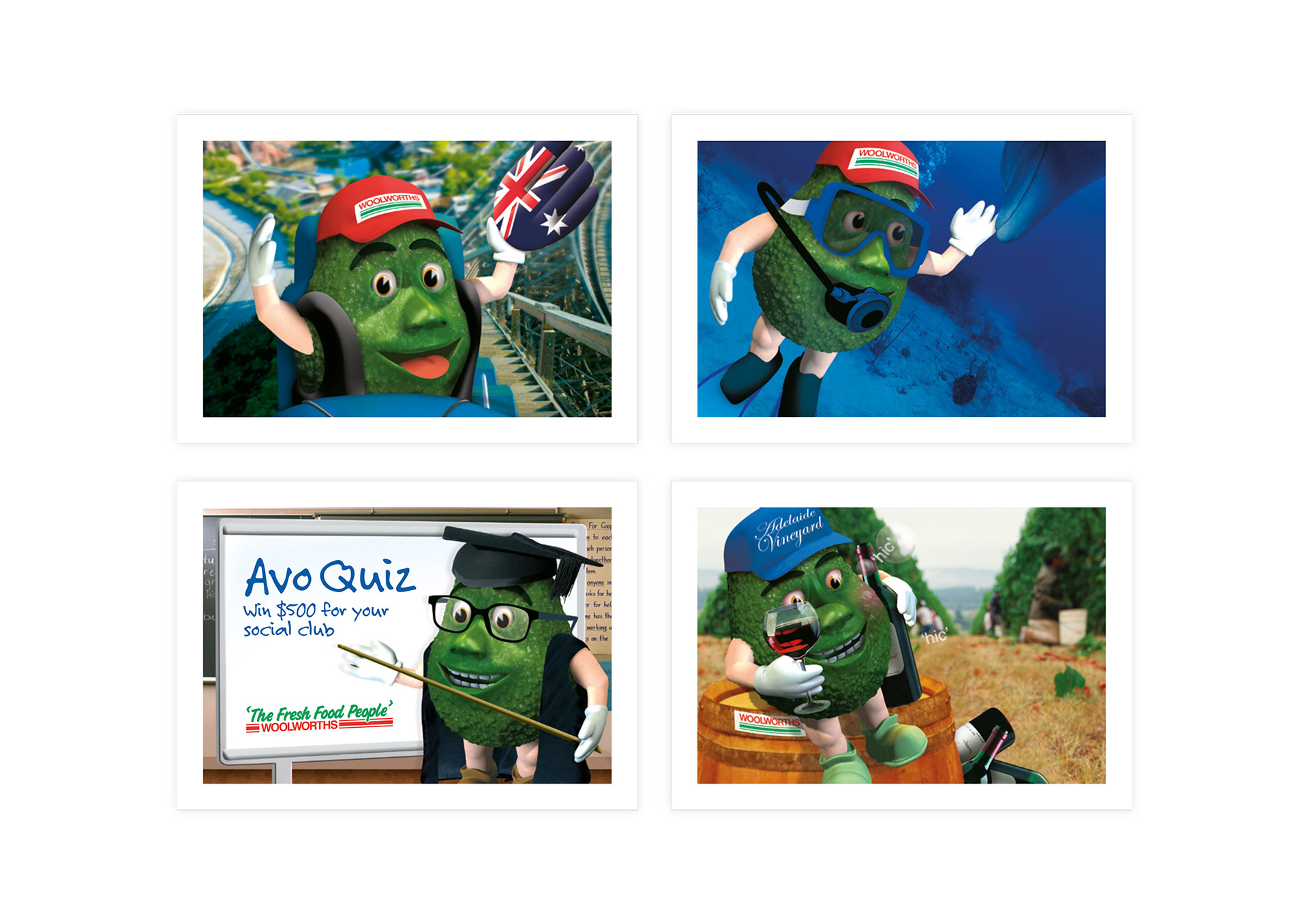Team Avocado Promotional Postcards Designs