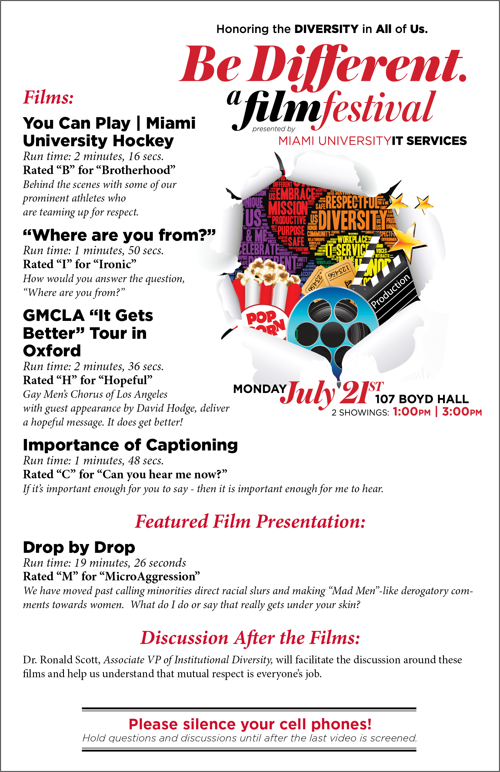 Handout with movie lineup
