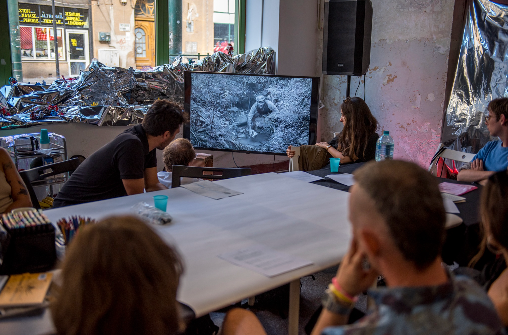 Collective comics workshop Partisans in Space with Rena Rädle & Vladan Jeremić Photo: Cătălin Bătrânu
