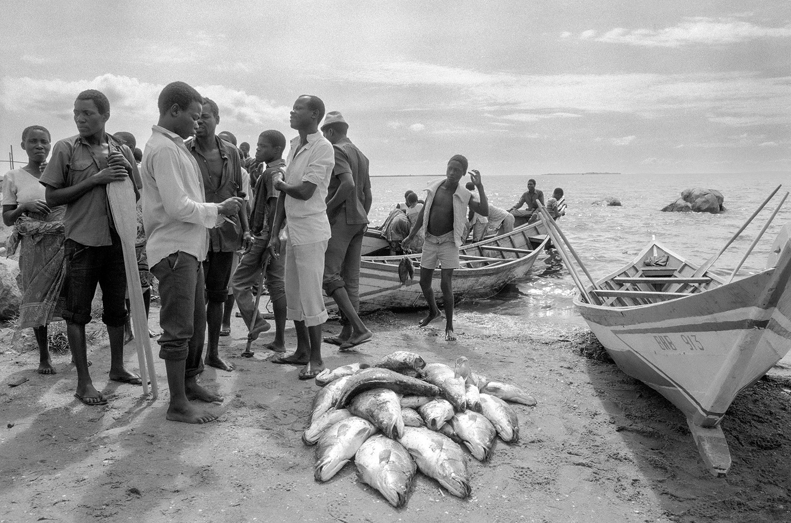 Bartering for tilapia catch. Nyamirembe, Lake Victoria, Tanzania