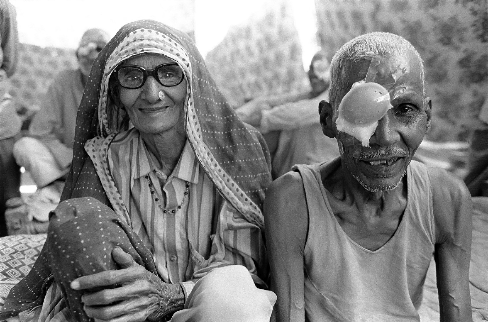 Husband and wife at an eye camp in rural Rajasthan, India