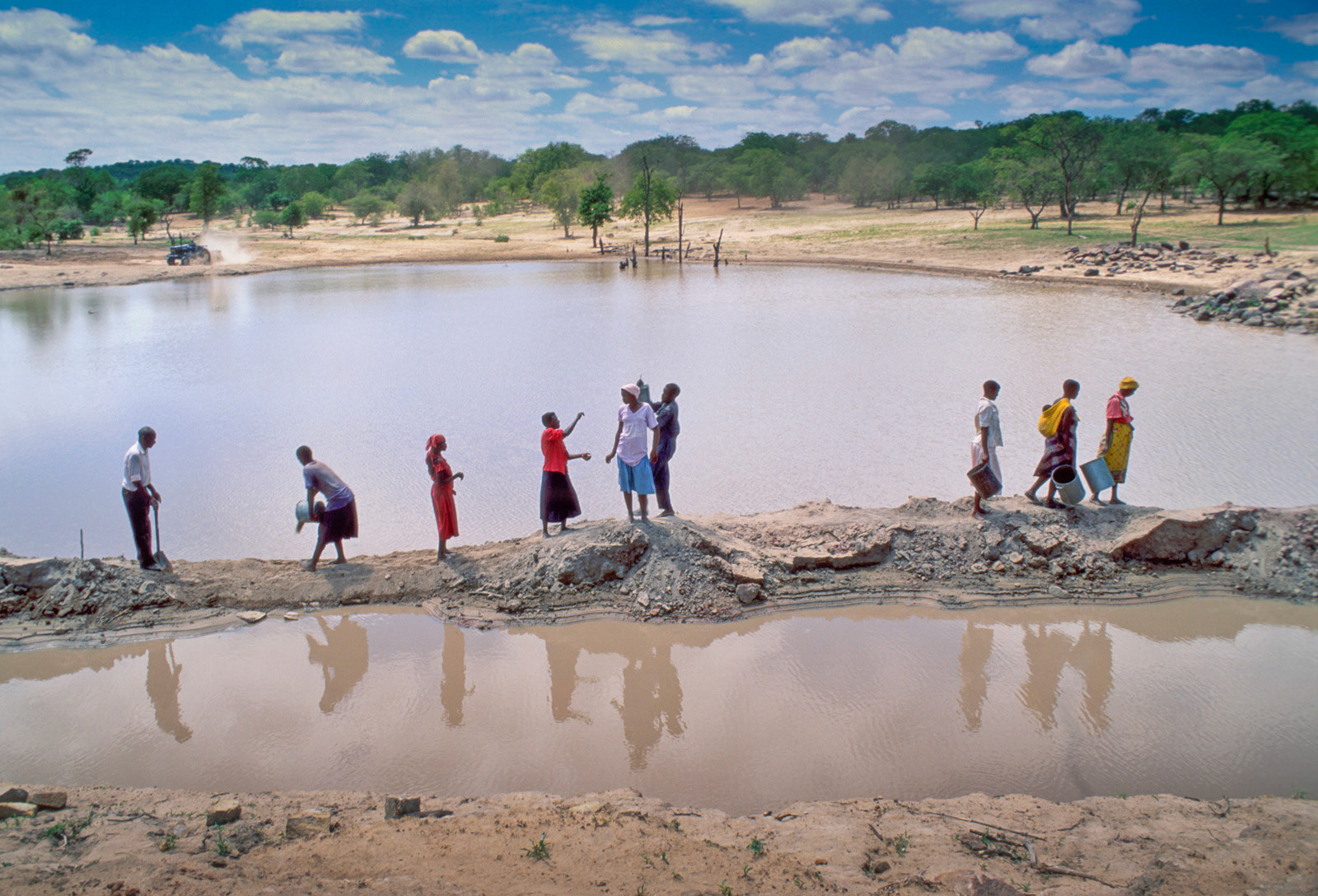 Community dam-building project. near Binga,  Zimbabwe