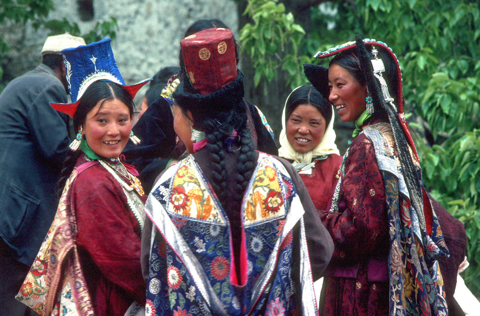 Ladhaki women in their best clothes. Ladakh, India