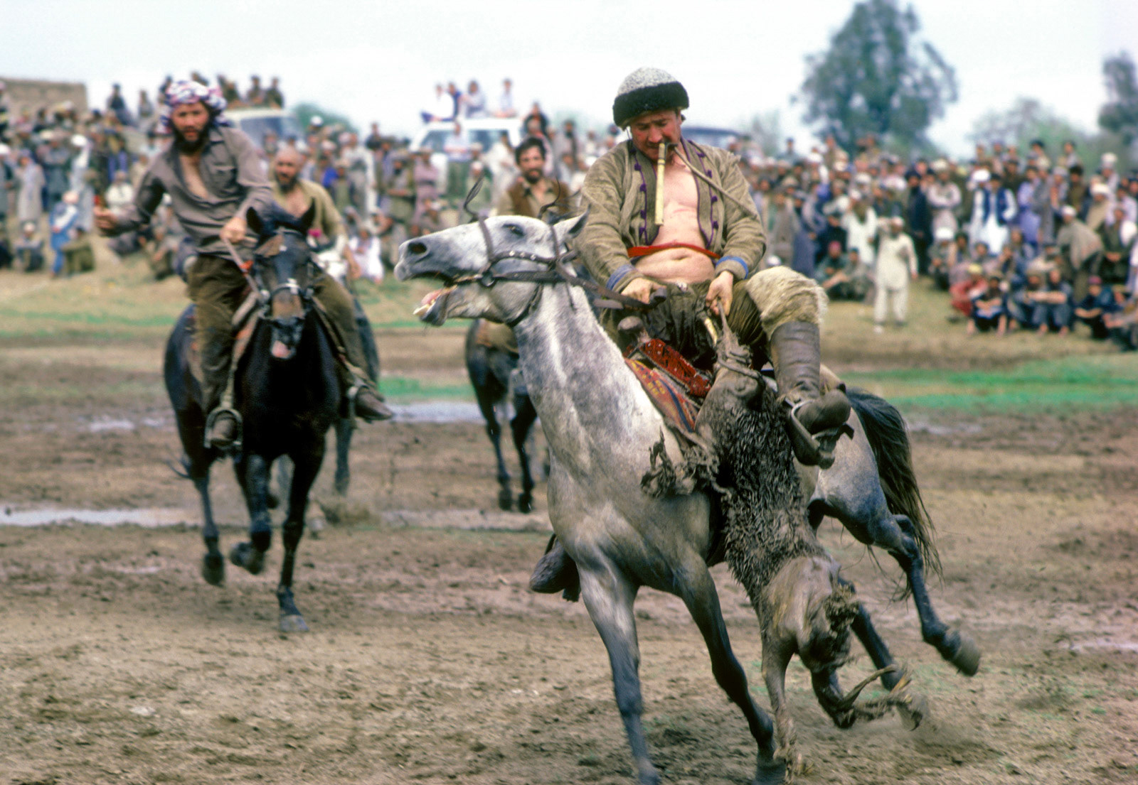 Afghan refugees playing Buzkashi (polo) Peshawar, Pakistan