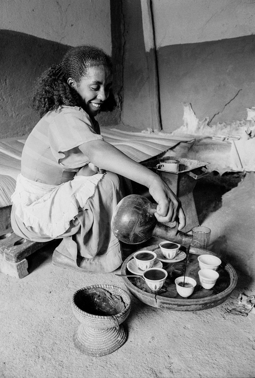 Making coffee in the traditional way. Mekelle, Tigray, Ethiopia