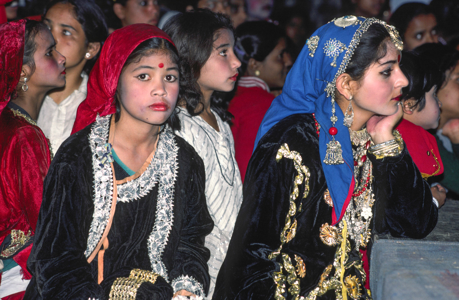 Girls in traditional Gharwhali dress. India