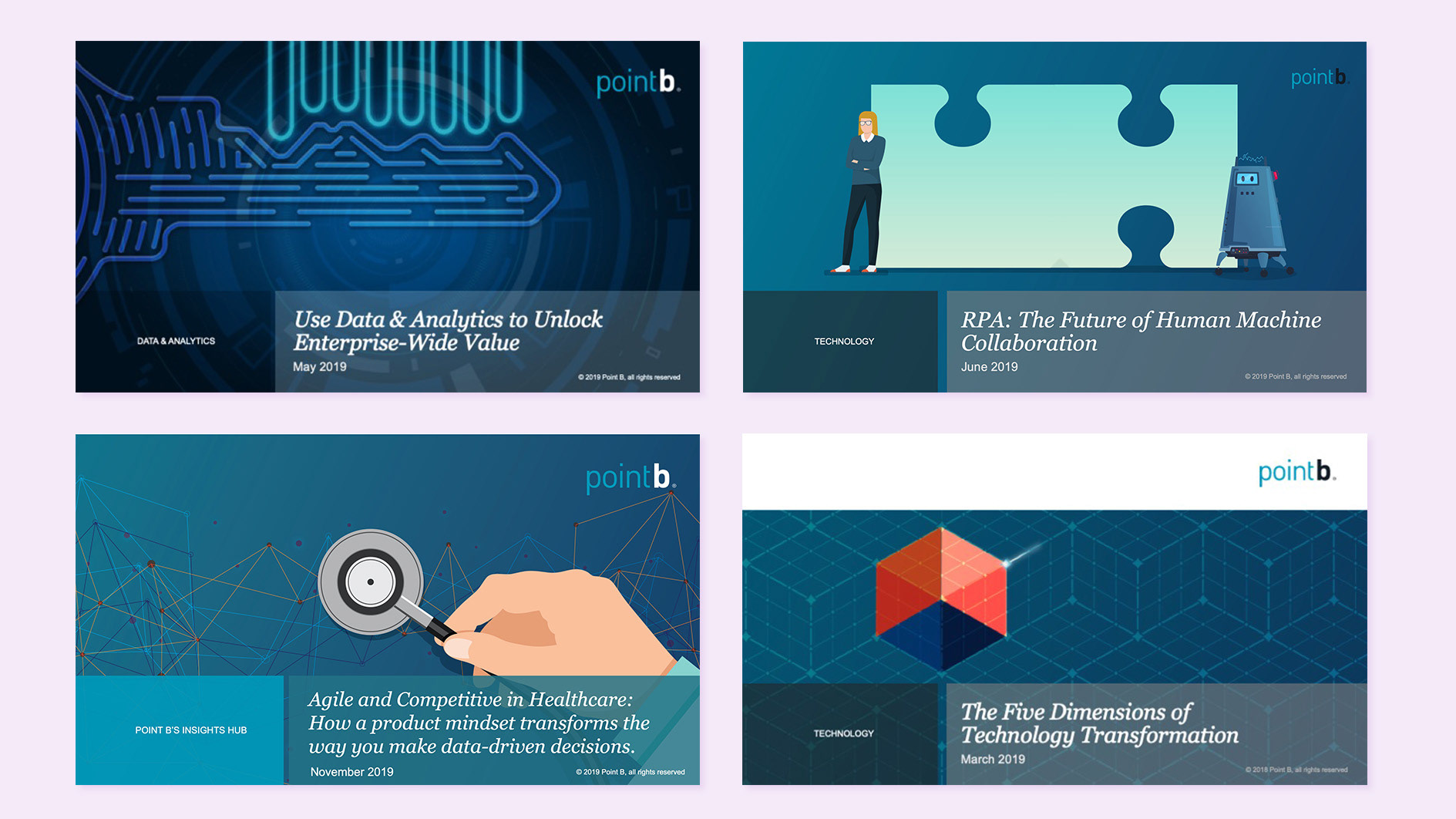 Point B developed leads through webinars, leveraging the expertise of our Subject Matter Experts. Supported 10 webinars annually with deck design and social media creative.