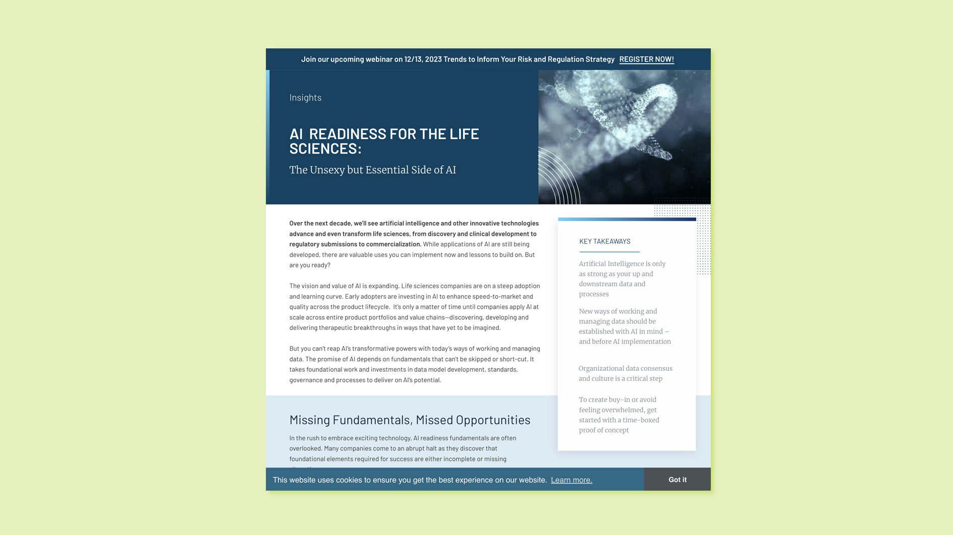 Point B Insights Ceros interactive web page