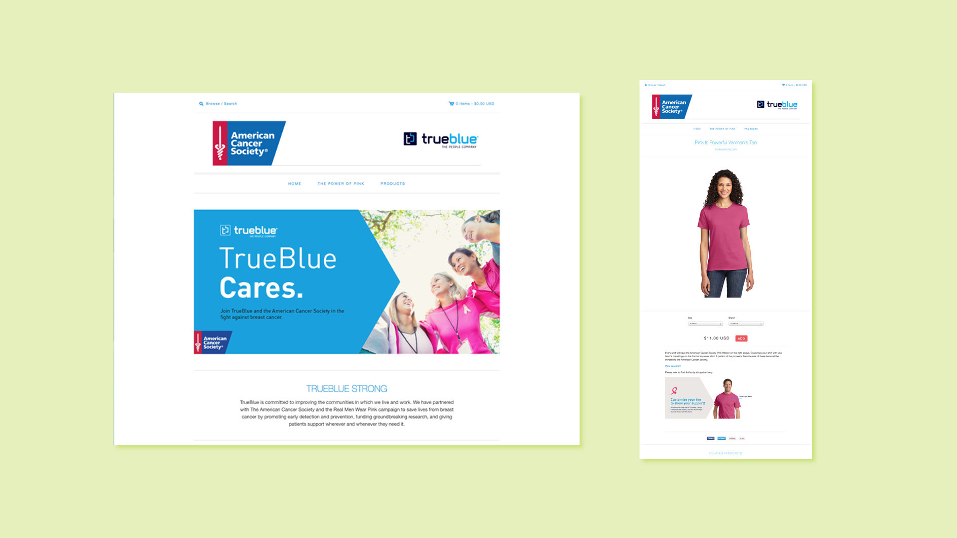 Simple, cost-effective Shopify store, built for American Cancer Society fundraiser.