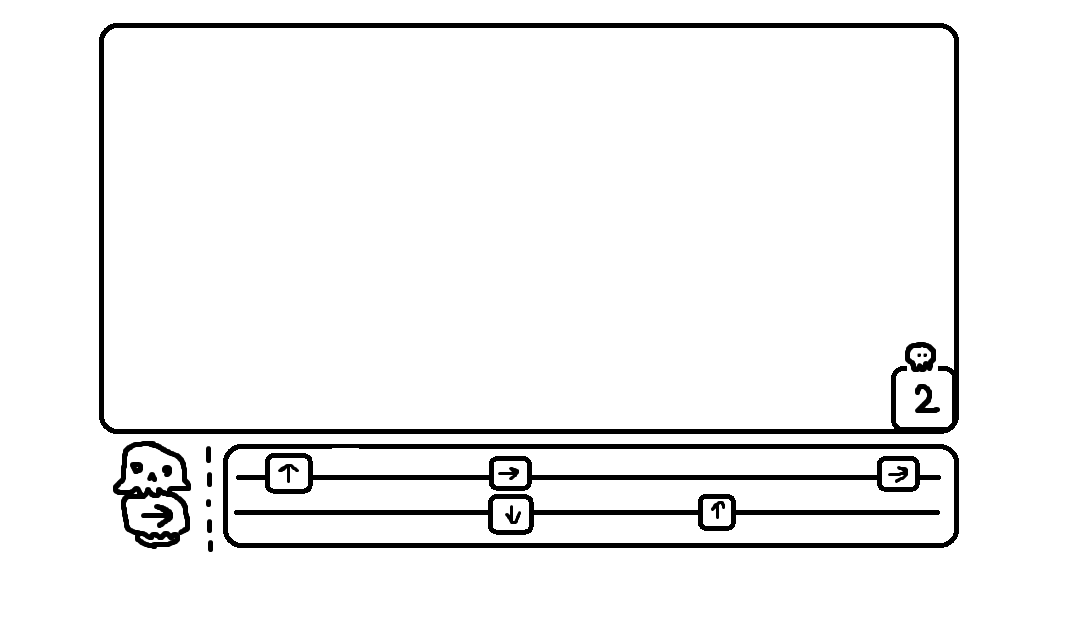 "What if our start button was a skeleton head that also ate each note?"