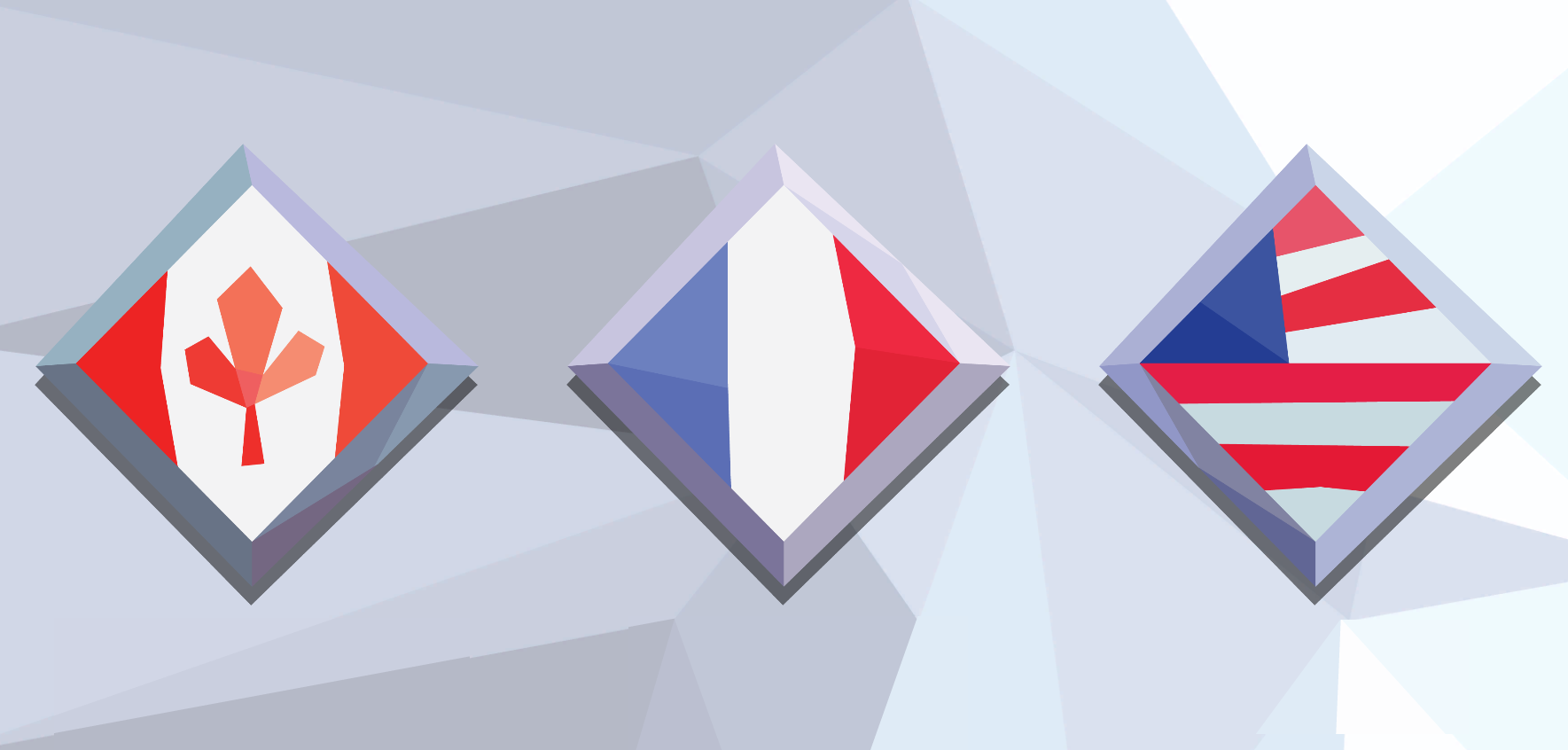 Our team's flags on the diorama select screen.