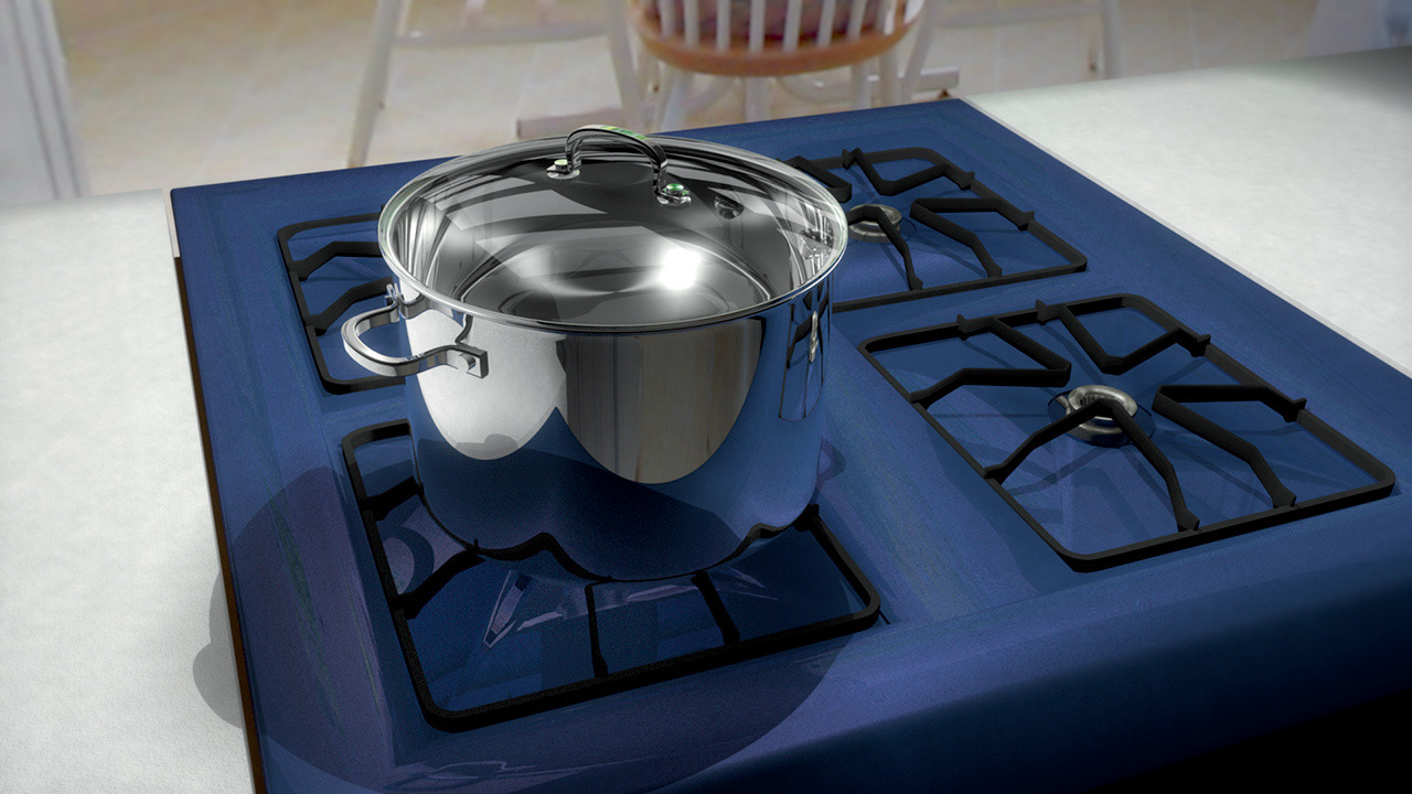 Stainless Steel Pot on Burner