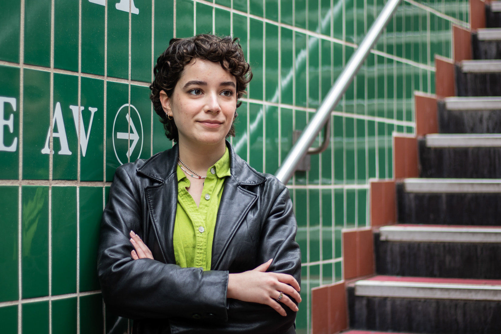 Temple alumna Ingrid Slater, poses for a portrait at the Cecil B. Moore subway station on April 25. 