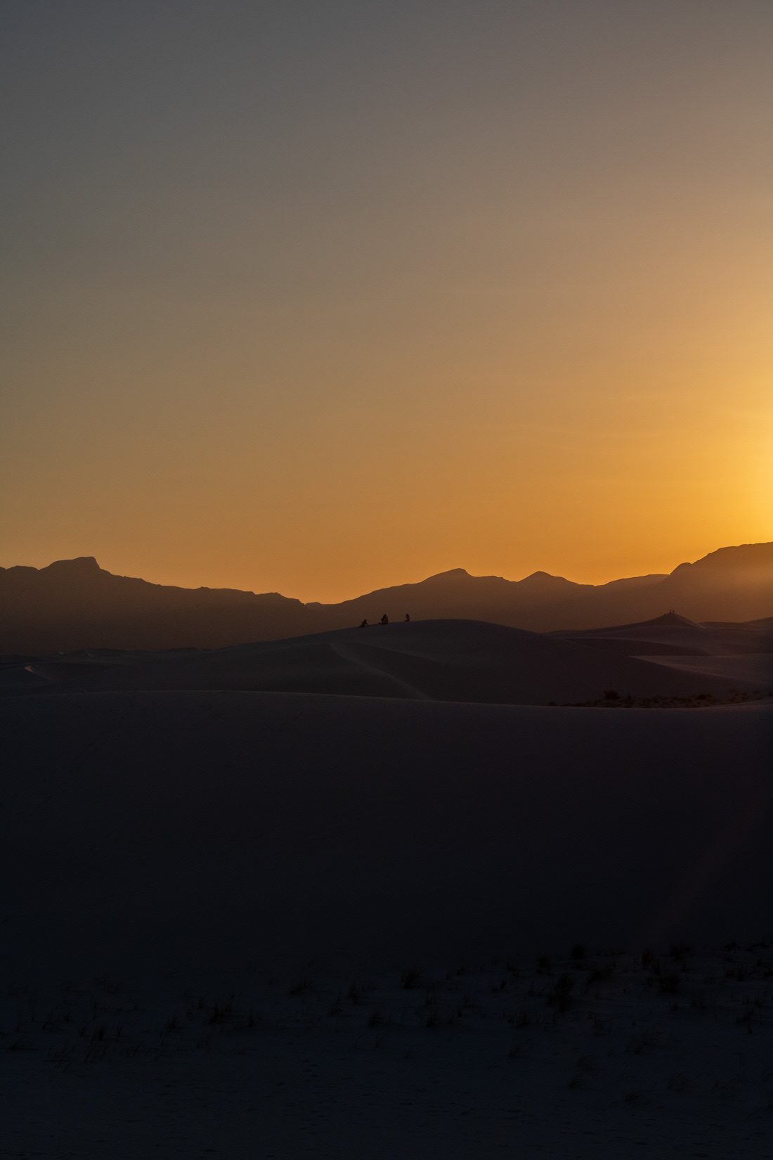 The sunset at White Sands National Monument on May 16, 2022. 