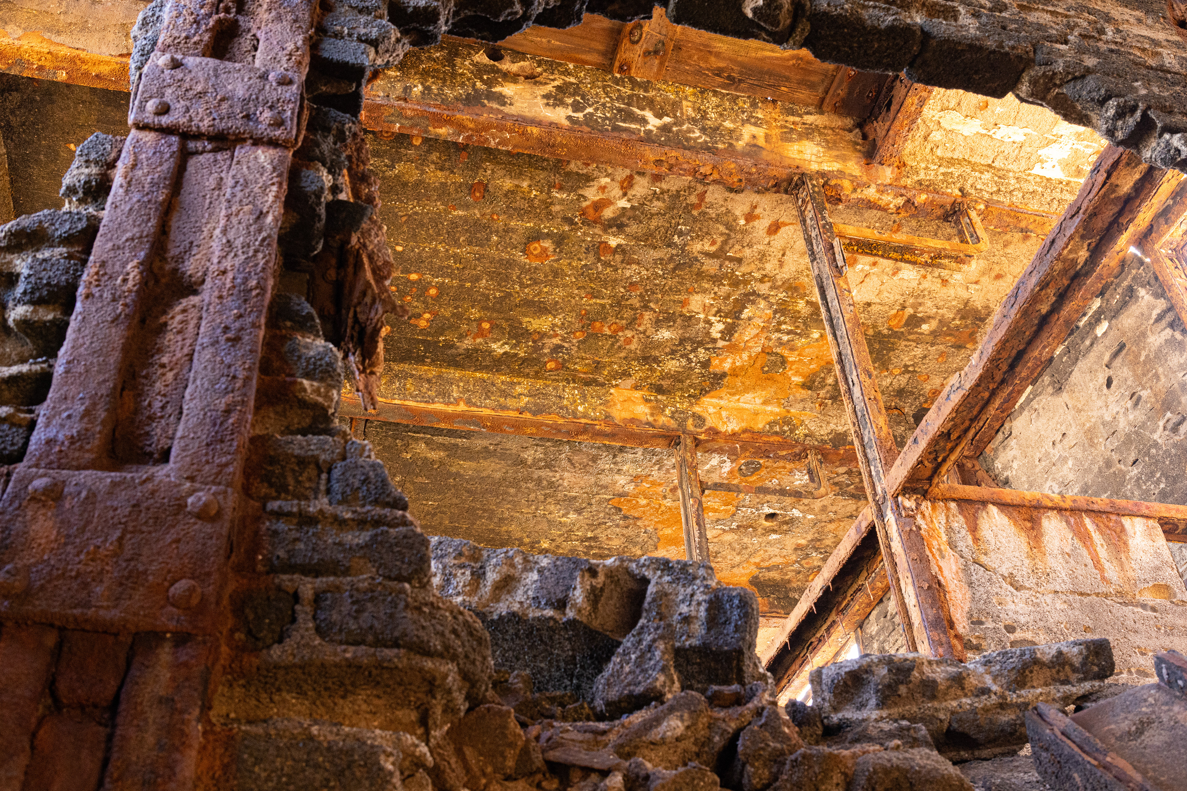 Elizabeth Bay II - I was fascinated by the wonderul colours of this roof inside one of the buildings. Elizabeth Bay, Namibia.