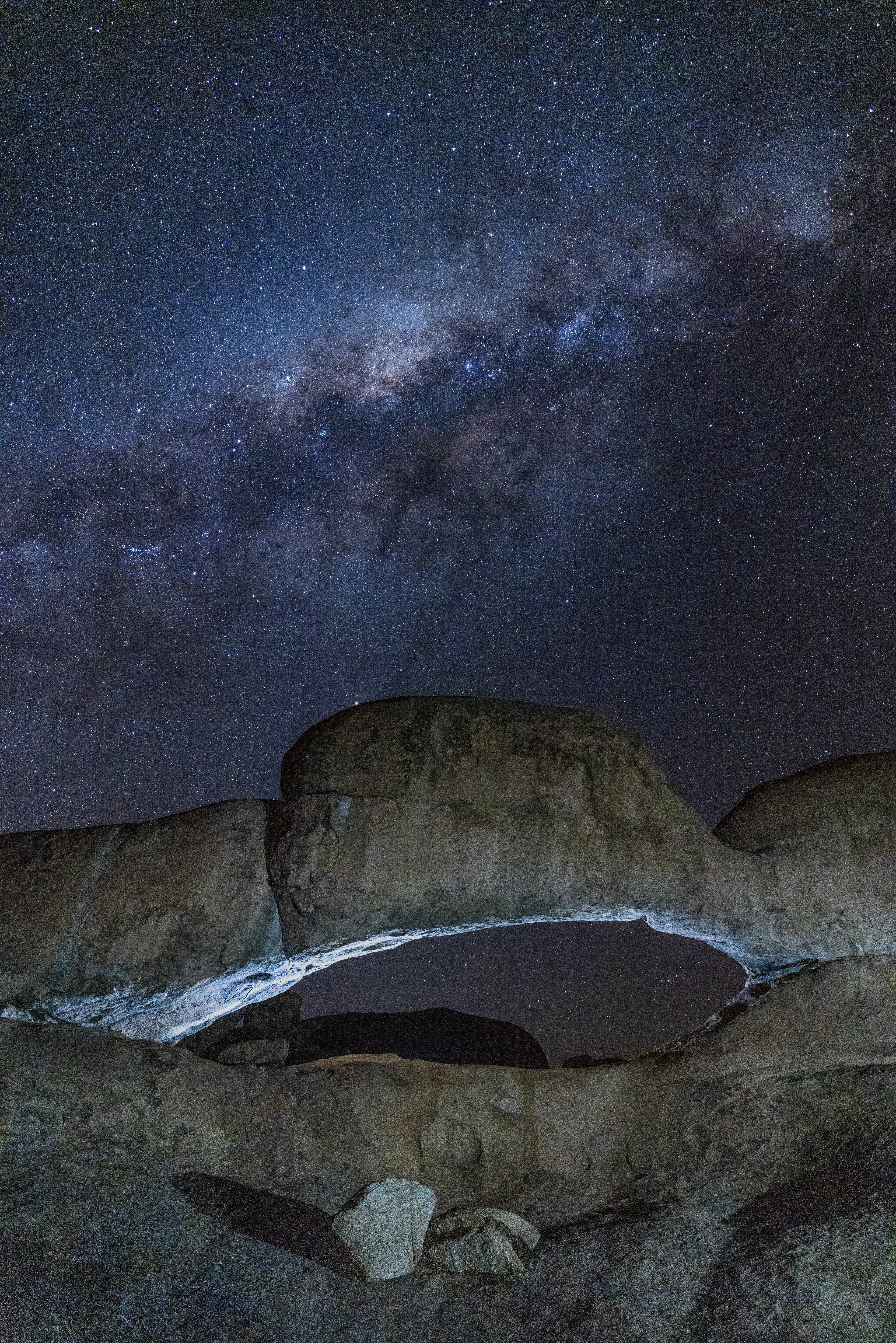 Milky Way Over the Bridge - The dark skies of Namibia provide some amazing views of the Milky Way. Spitzkoppe, Namibia.