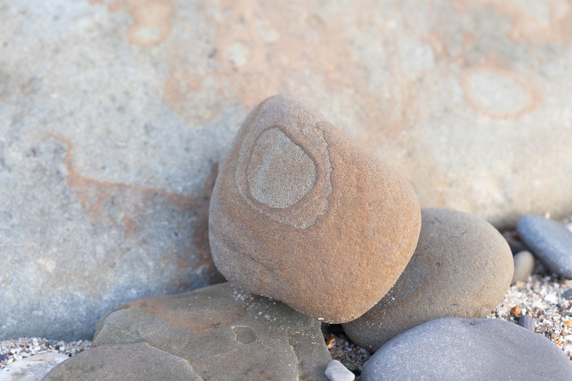 Pastel pebbles. Wiseman's Bridge, Pembrokeshire