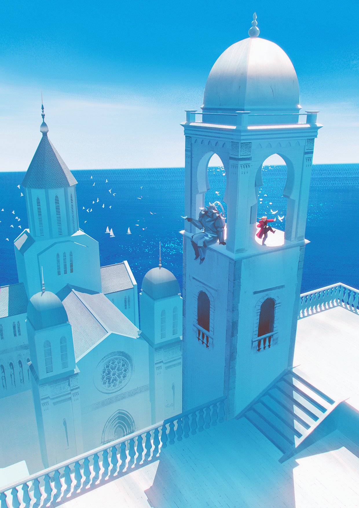 Seaside Castle (2025). Blender and Photoshop