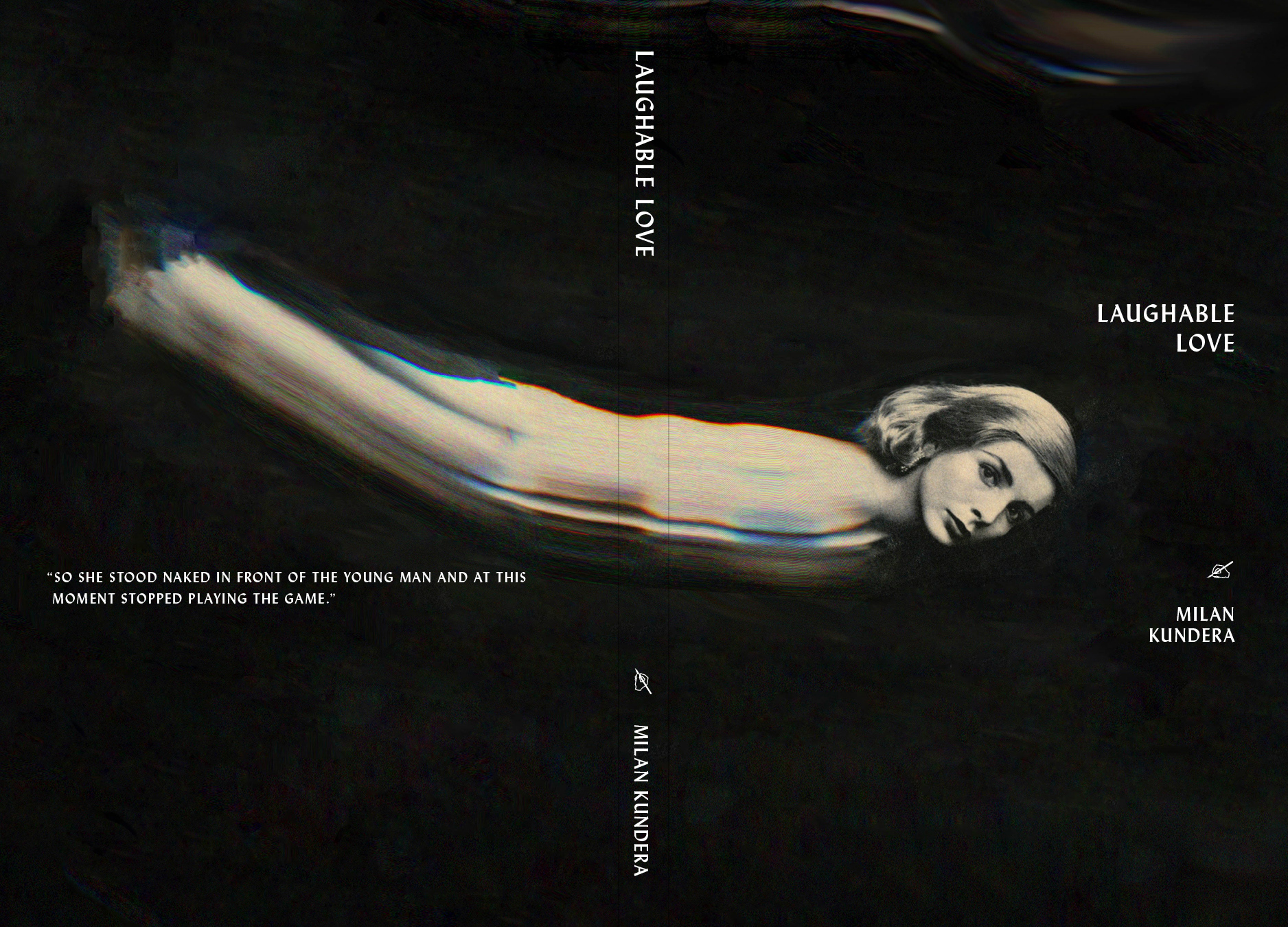 Laughable Love is a compilation of short essays around the mythos of lust and love. I wanted to depict a sort of interwar period mermaid/ghost figure for this cover emphasizing the skewed perspectives of each character.