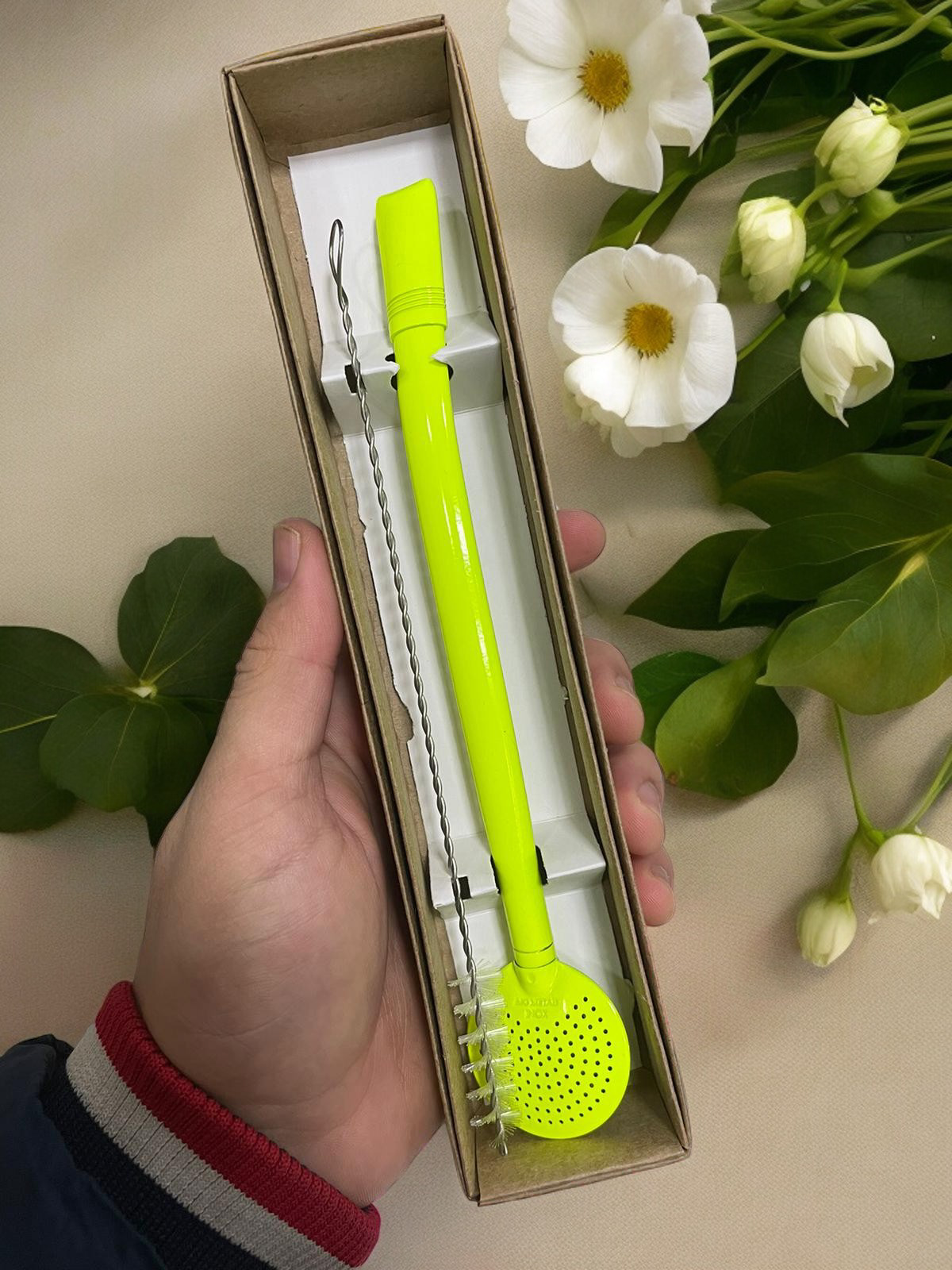 BOMBA DE INOX DESMONTÁVEL AMARELO NEON