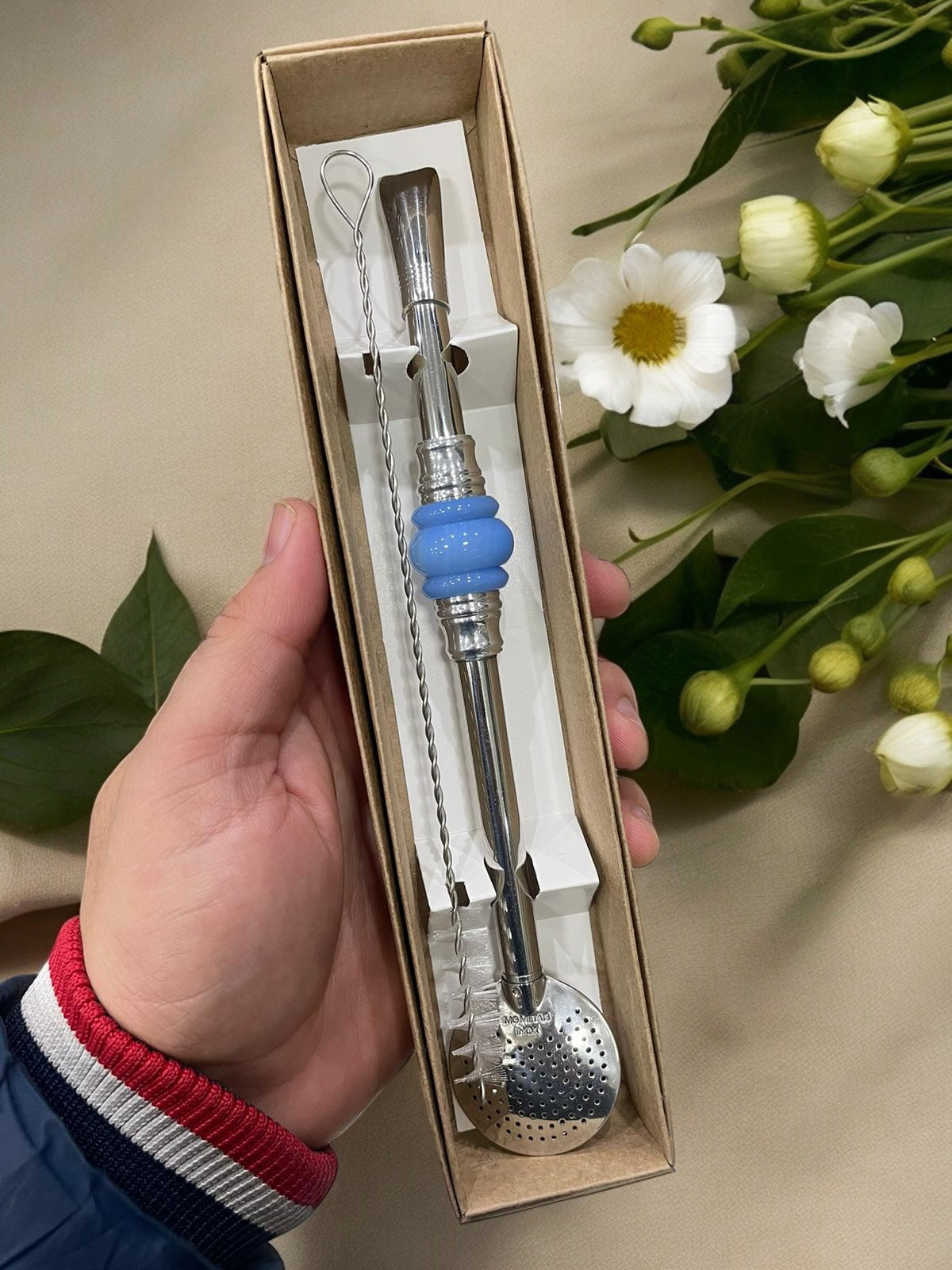 BOMBA DE INOX DESMONTÁVEL PEDRA 3 ELOS GOMO  AZUL