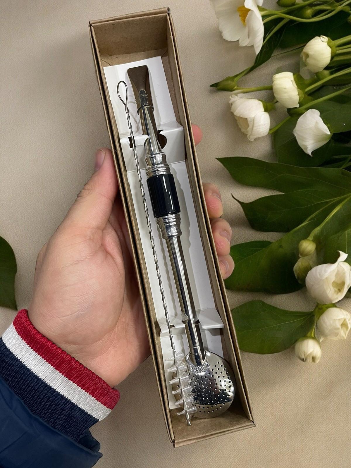 BOMBA DE INOX DESMONTÁVEL PEDRA CILÍNDRICA PRETA