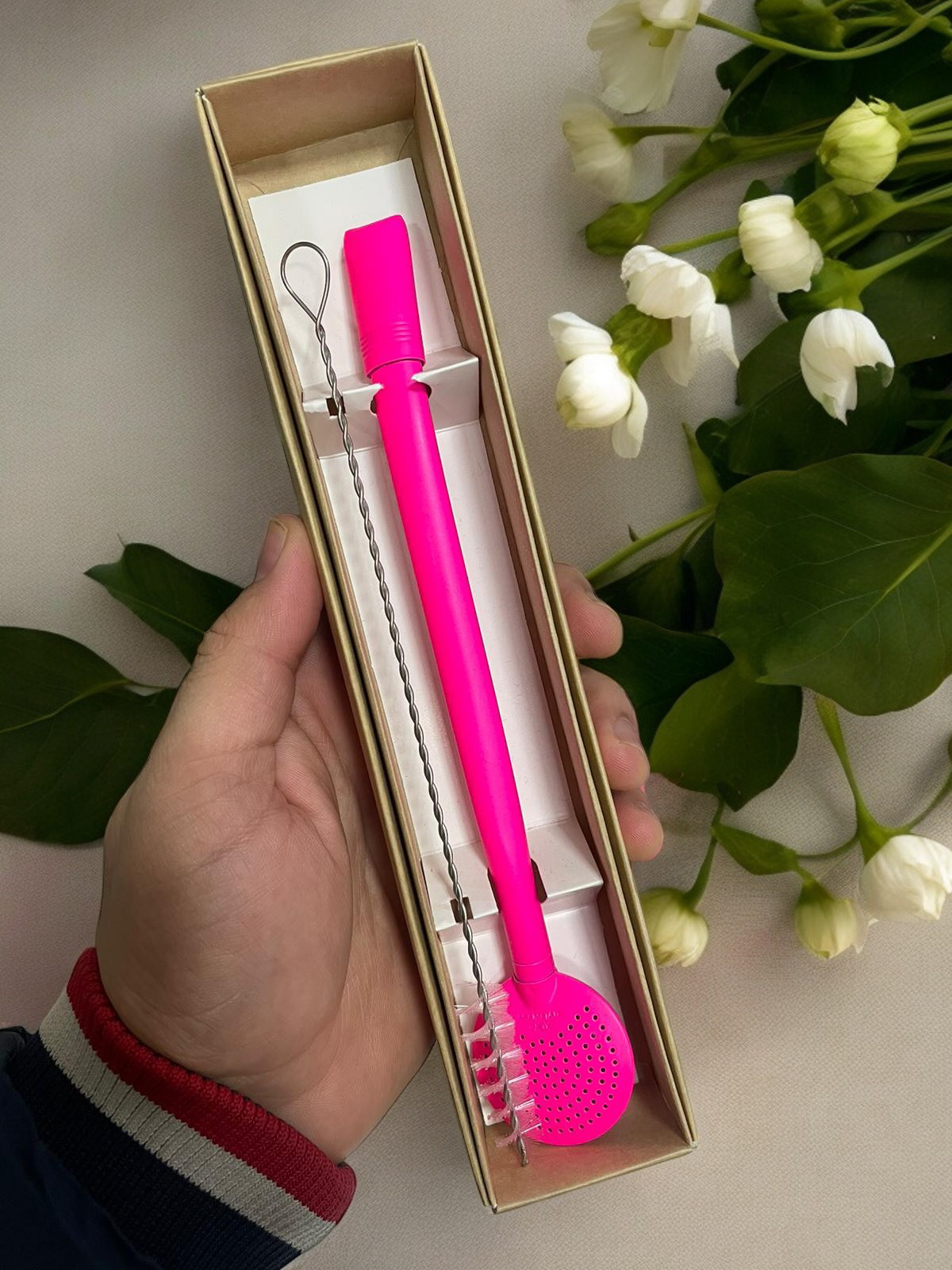 BOMBA DE INOX DESMONTÁVEL ROSA NEON FOSCA