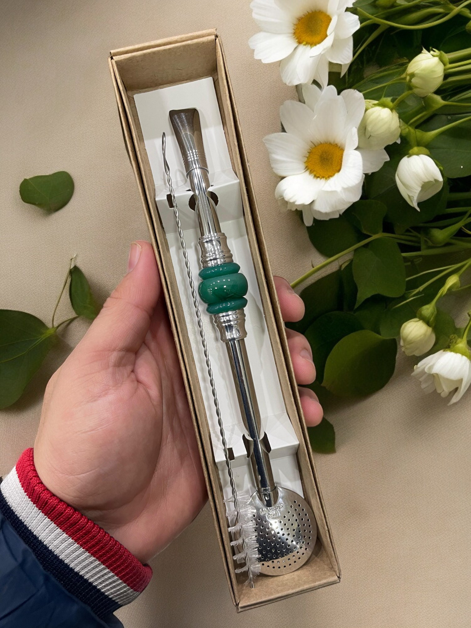 BOMBA DE INOX DESMONTÁVEL PEDRA 3 ELOS GOMO  VERDE