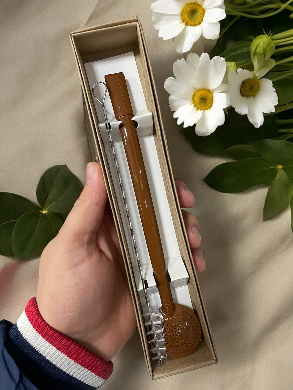 BOMBA DE INOX DESMONTÁVEL MARROM