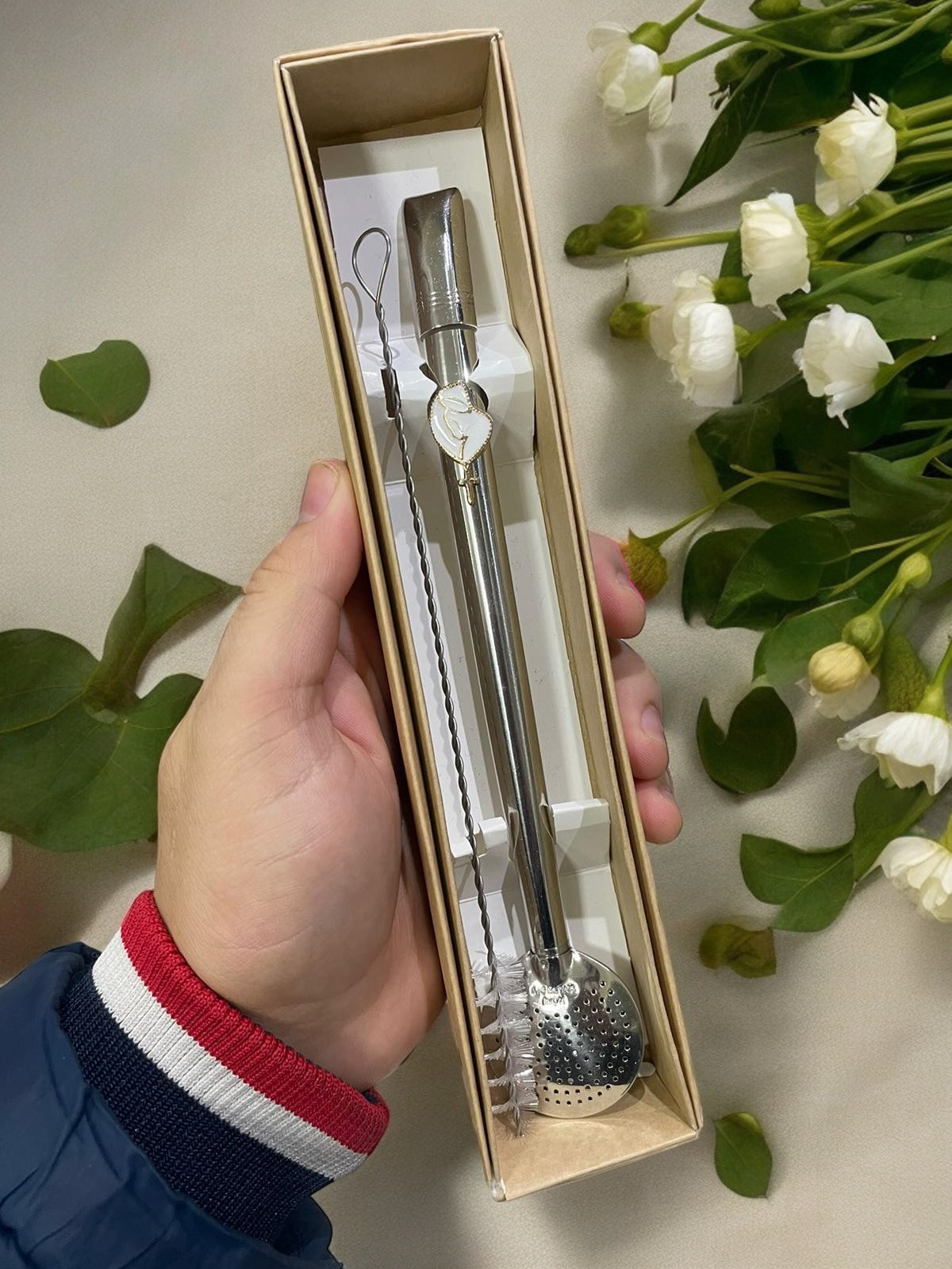 BOMBA DE INOX DESMONTÁVEL PINGENTE TERÇO NOSSA SENHORA