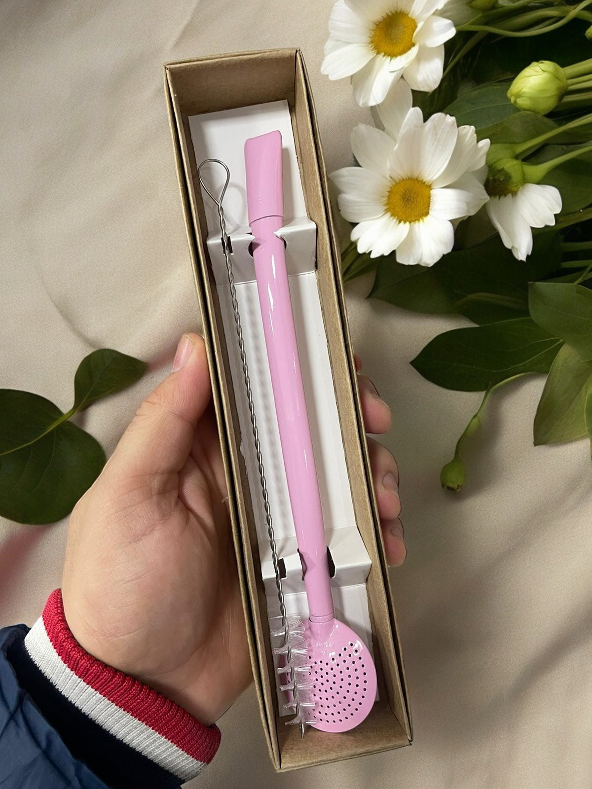 BOMBA DE INOX DESMONTÁVEL ROSA BEBÊ