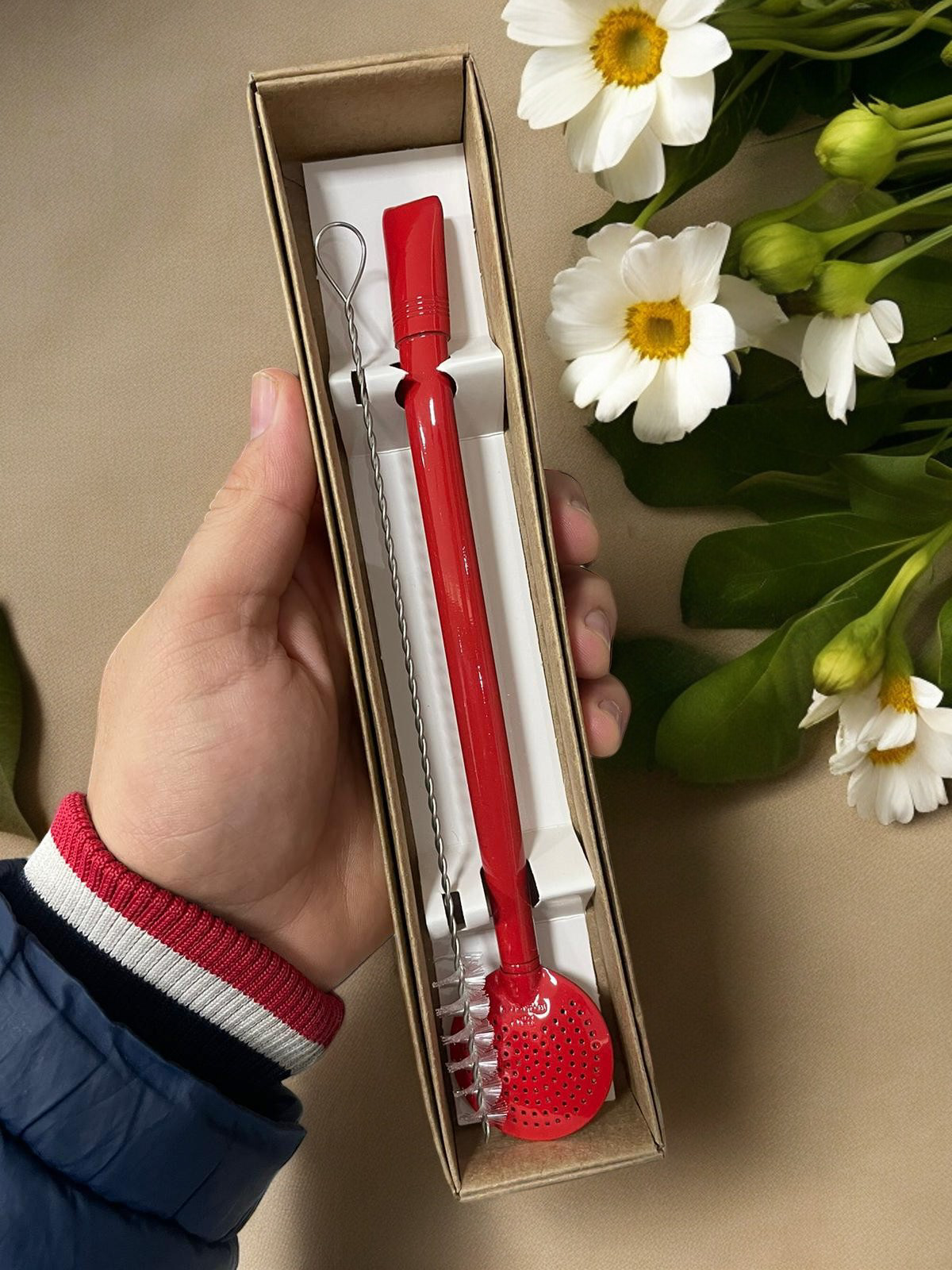 BOMBA DE INOX DESMONTÁVEL VERMELHA