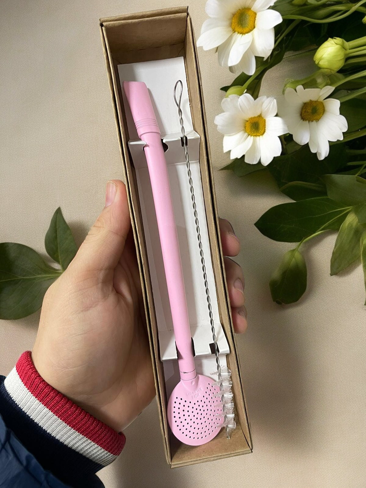 BOMBA DE INOX DESMONTÁVEL ROSA BEBÊ FOSCA