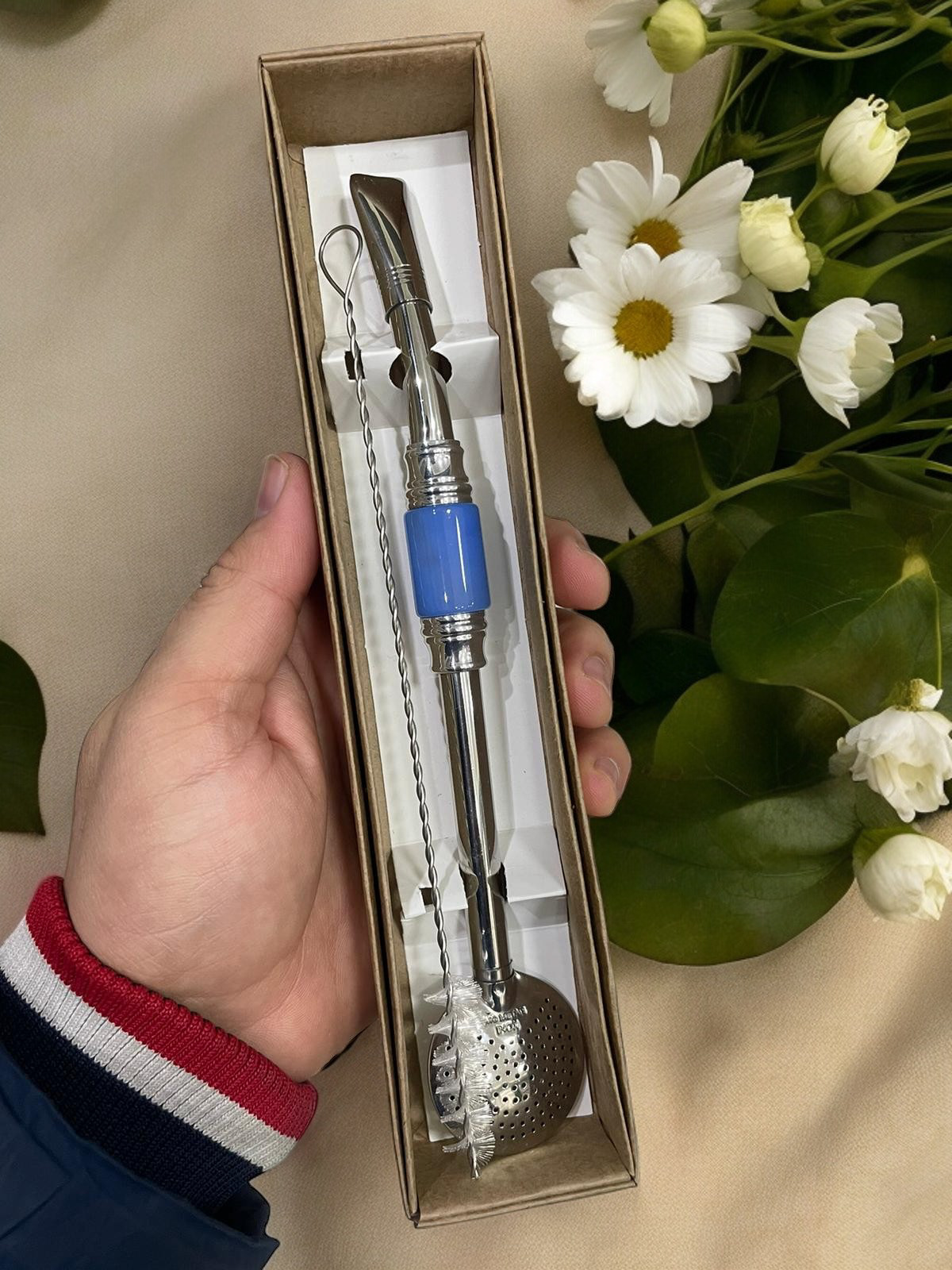 BOMBA DE INOX DESMONTÁVEL PEDRA CILÍNDRICA AZUL