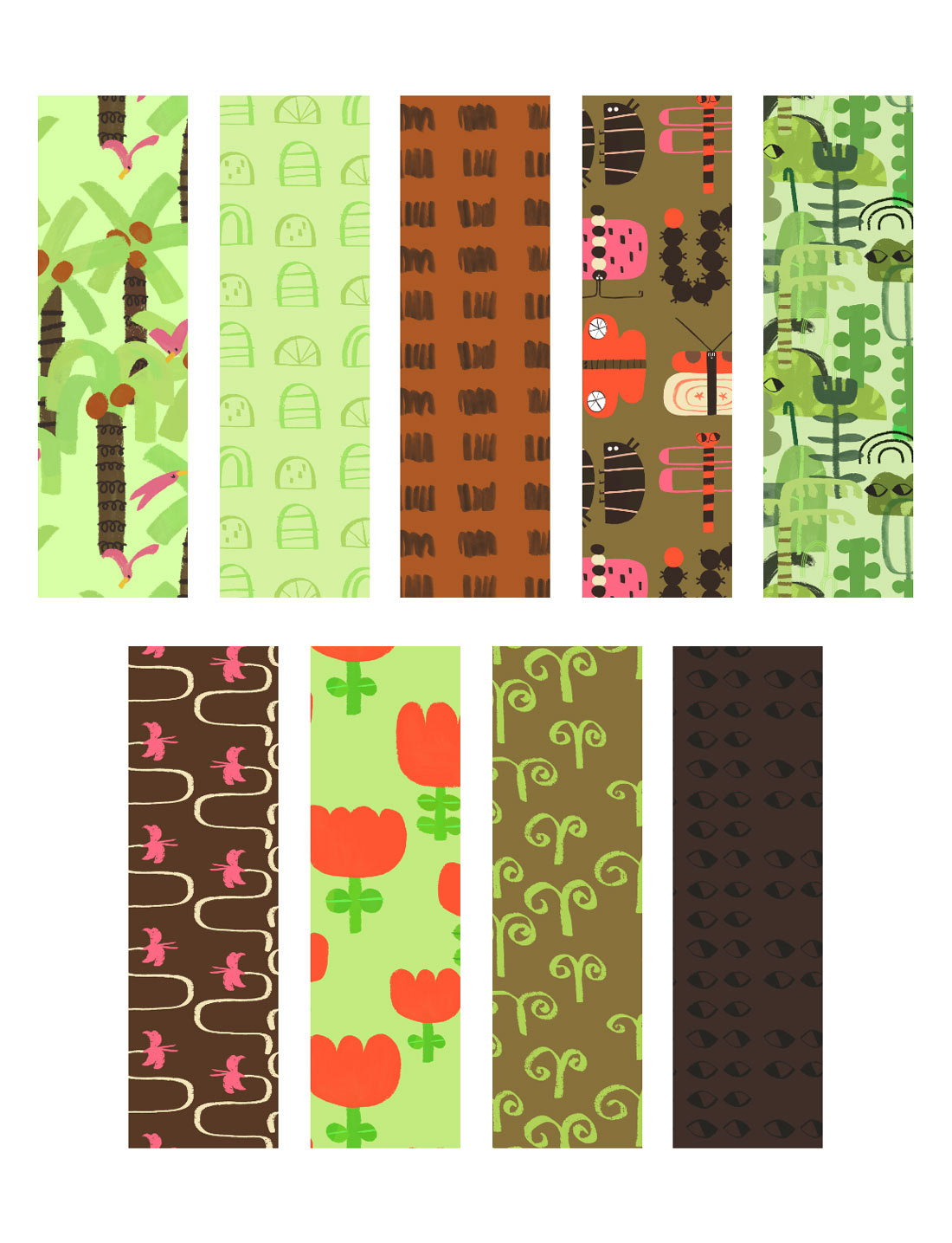Jungle pattern collection designs for children.