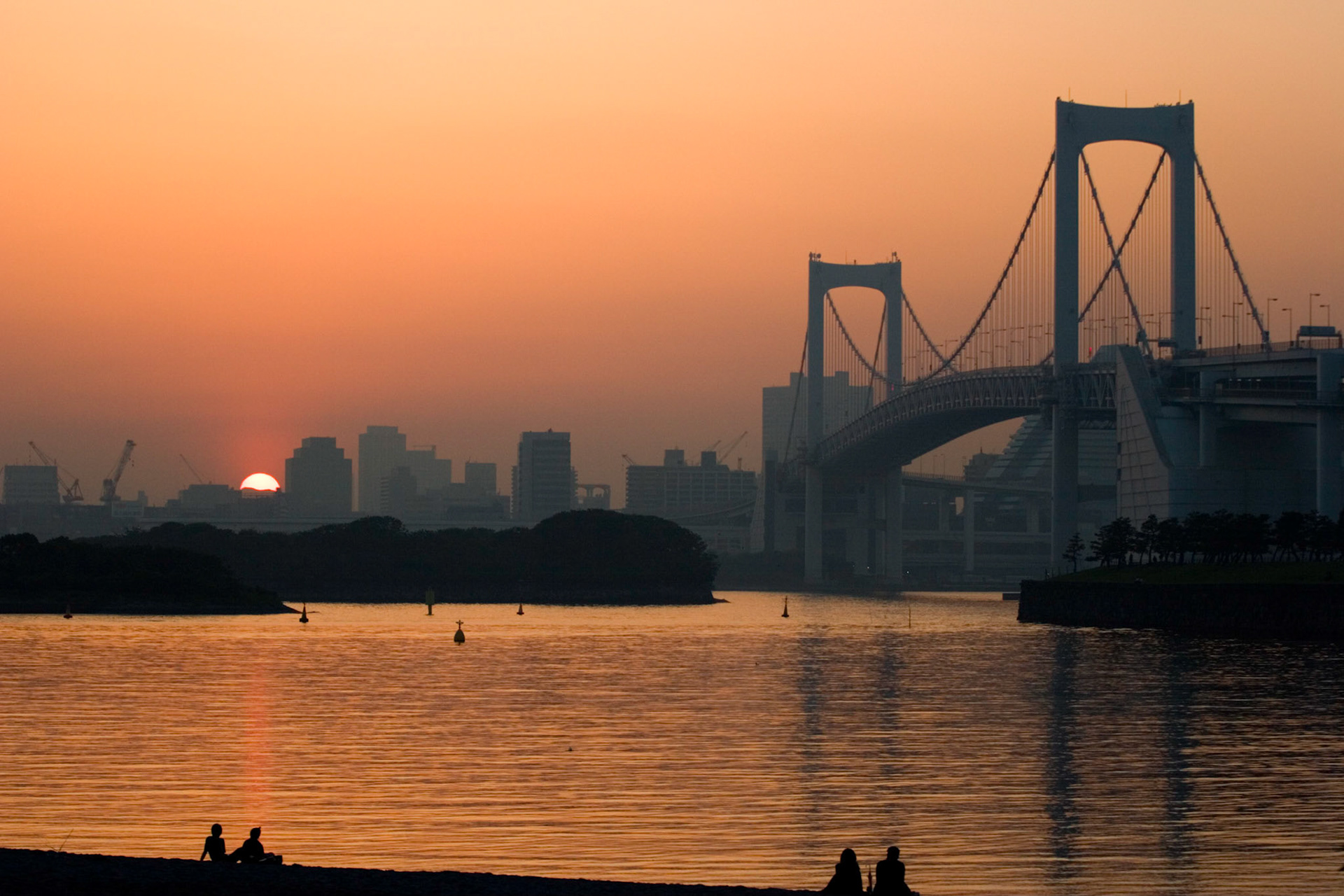 Rainbow Bridge from Odaiba, Tokyo
