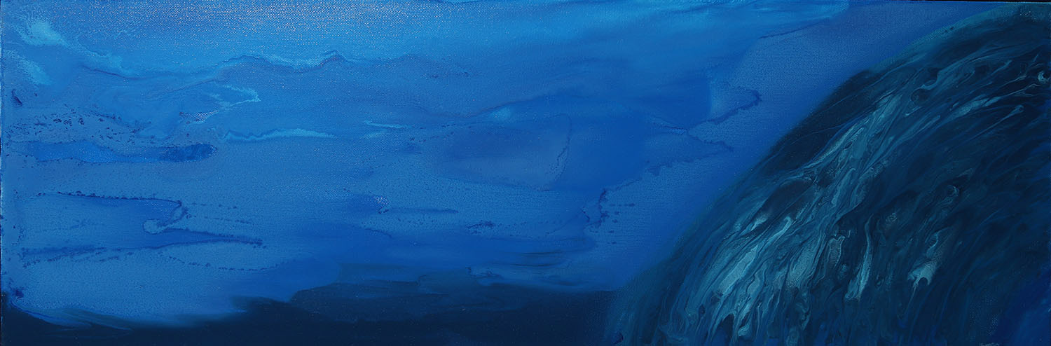 Blue Body Field #1 - 16" x 40", spray paint on canvas