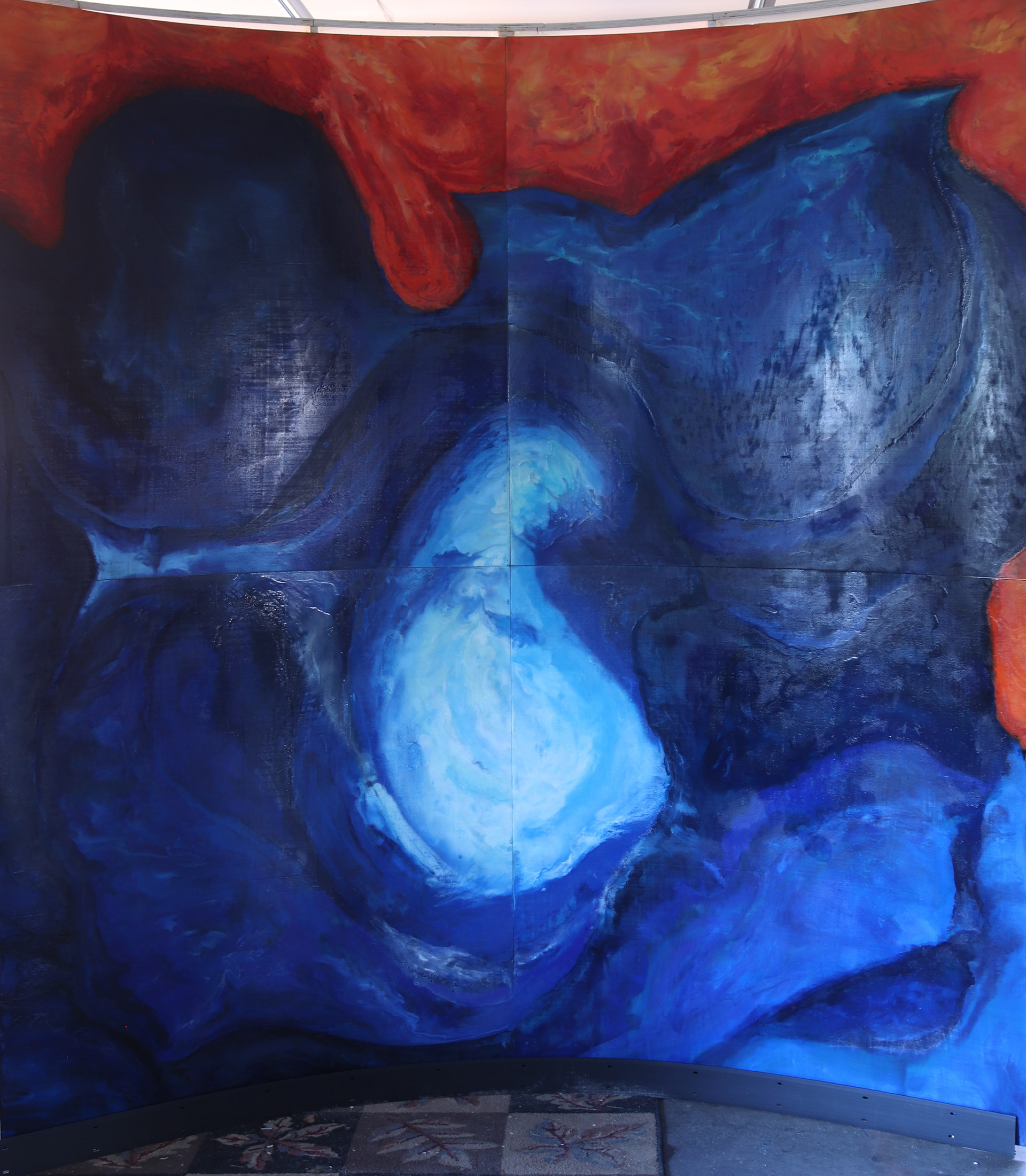 8 ft x 8 ft, spray paint on curved plywood