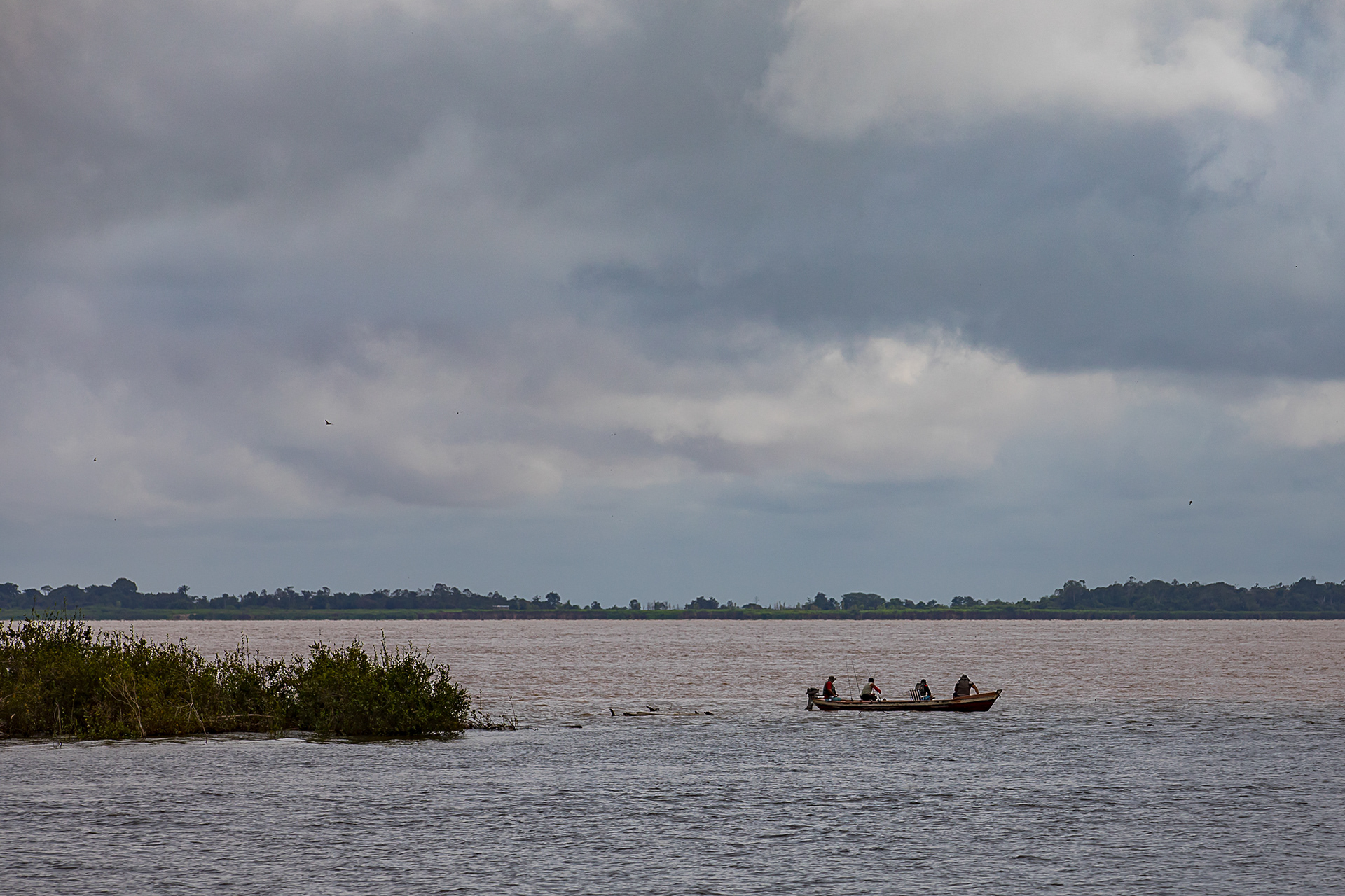 fishing where the rivers meet on the Amazon