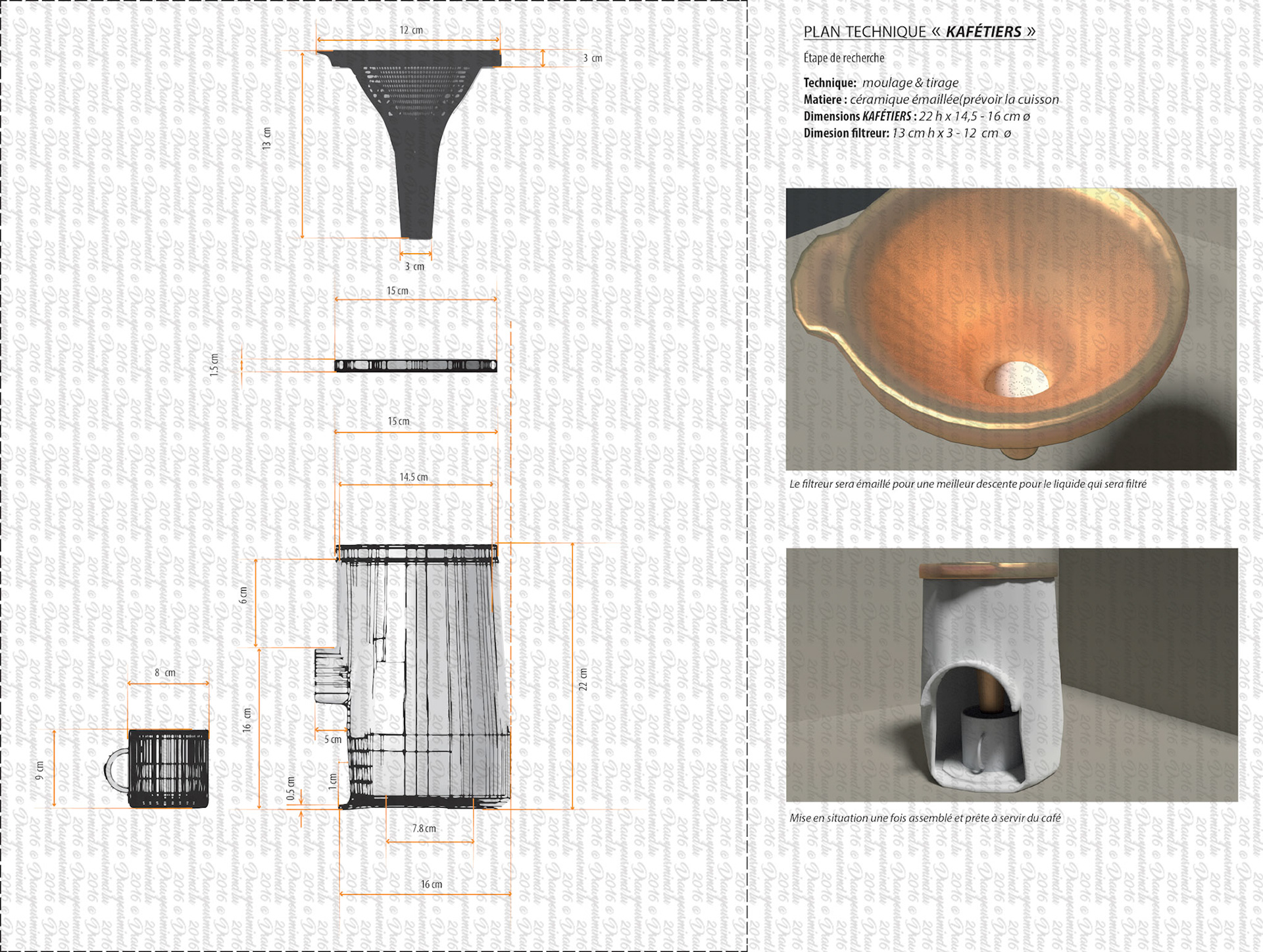 Projet 6 - Cafétière (représentation produit en céramique/ plastique)