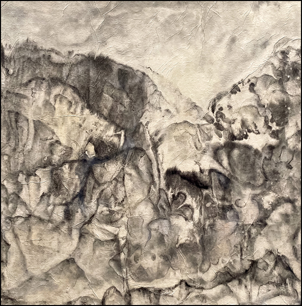 Silent Cliff Pass II (2022): 27 x 27 inches