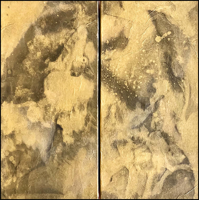 Interstellar diptych (2021): 12 x 12 inches