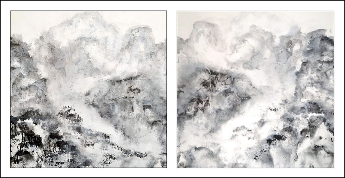 Snow Valley (2019): (2) 24 x 24 inches