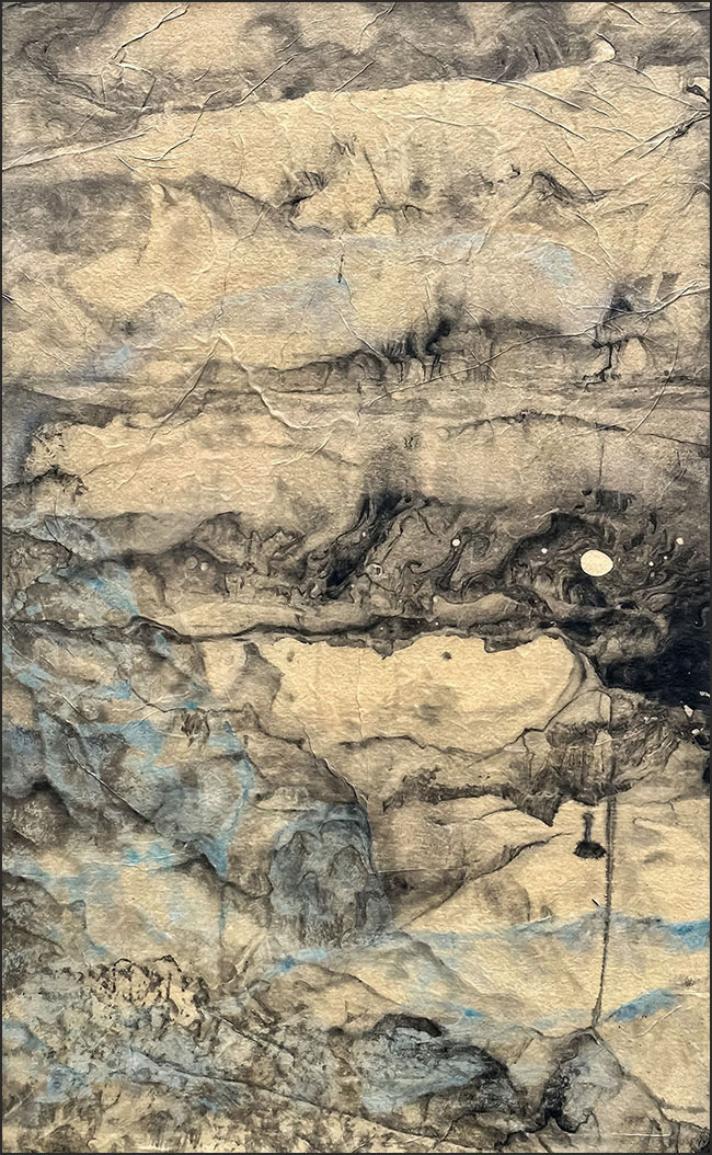 Crags & Moon (2022): 29 x 18 inches